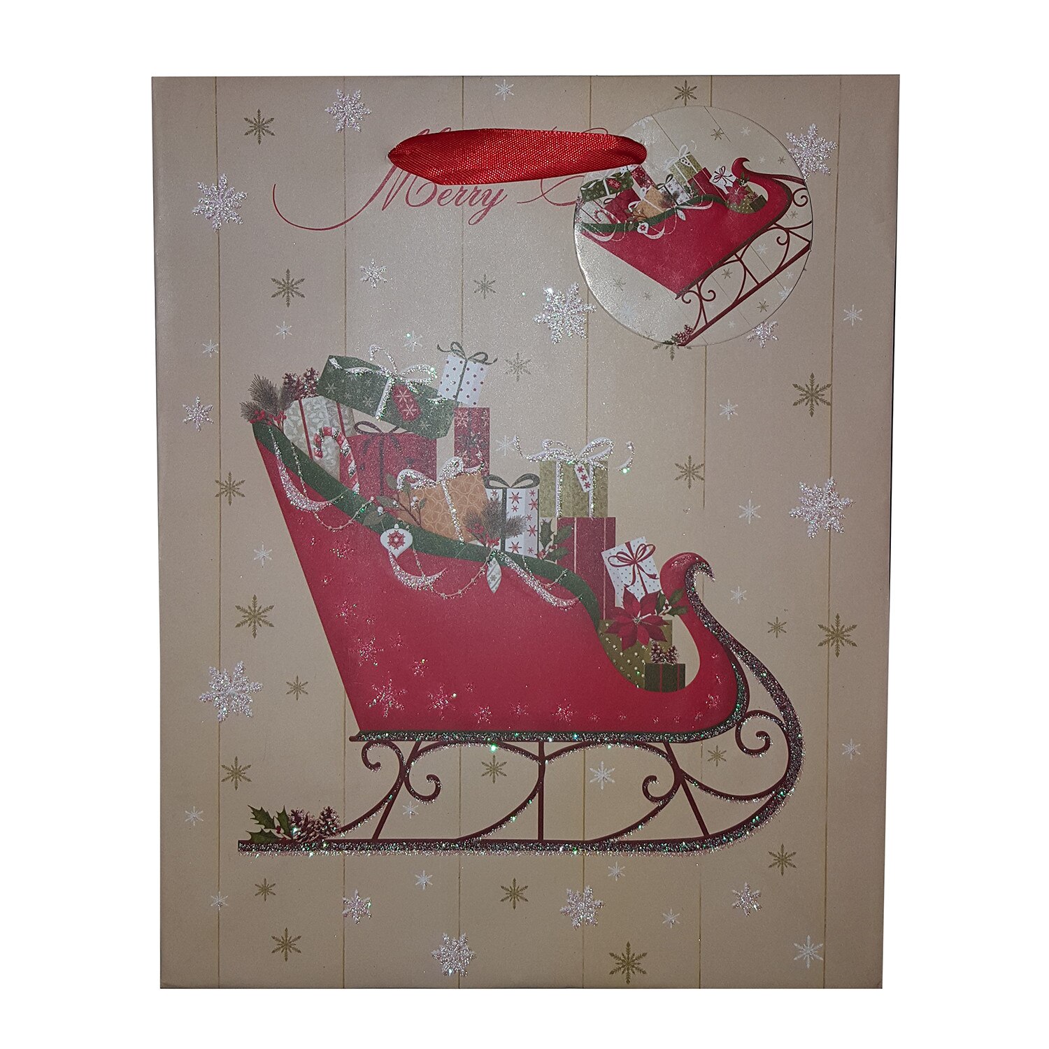 Punga mica pentru cadou - Christmas Sleigh