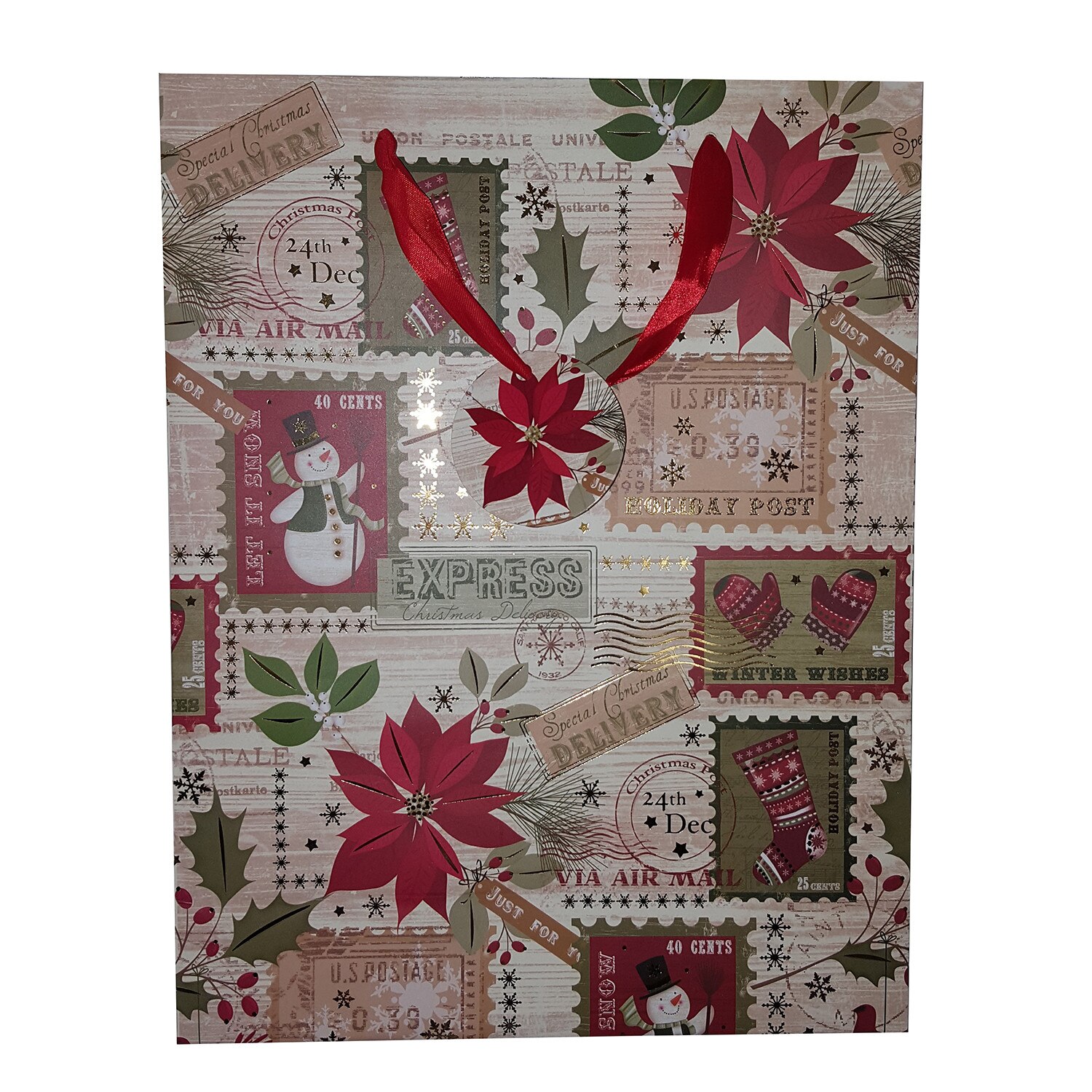 Punga mare pentru cadou - Christmas Stamps