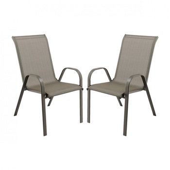 Set 2 Scaune gradina/terasa/balcon Kring Bruxelles, metal, 72.5x55.5x92.5 cm, gri Set 2 Scaune gradina/terasa/balcon Kring Bruxelles, metal, 72.5x55.5x92.5 cm, gri