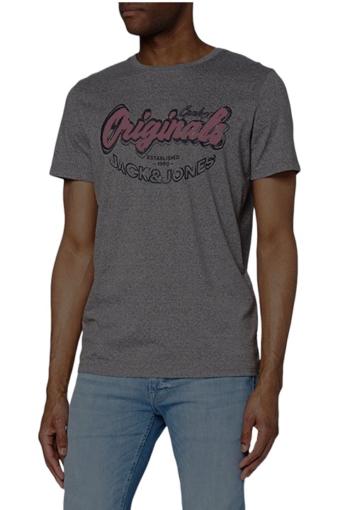 Tricou Barbati Regular Fit, Jack&Jones-Jordamiam Tee Crew, Gri Inchis, L