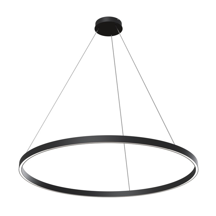 Lustra Maytoni Modern Rim, Negru, 1LED, 61W, 3500lm, 3000K, lumina calda