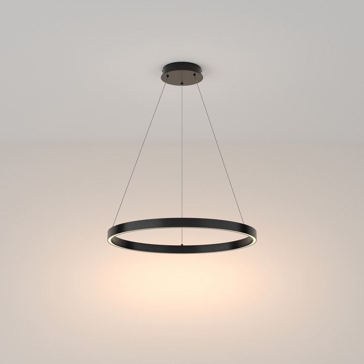 Lustra Maytoni Modern Rim, Negru, 1LED, 37W, 2200lm, 3000K, lumina calda