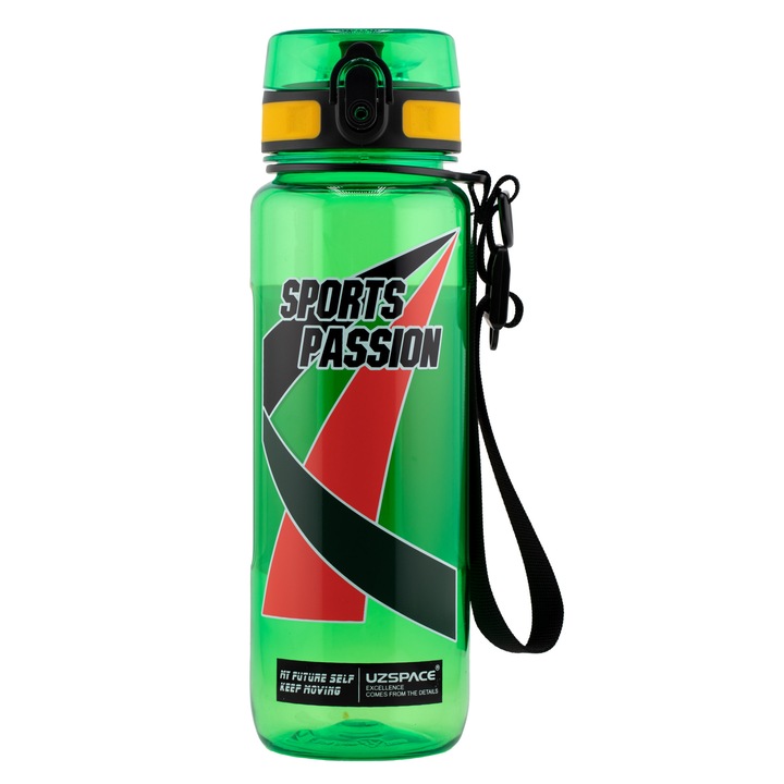 Бутилка за вода, UZSPACE, Спортна, 800 мл, Зелена