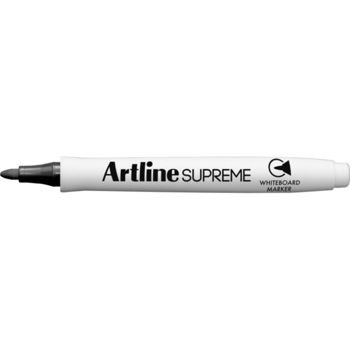 Маркер за дъска за писане Artline Supreme - сухо и безопасно мастило, 1,5 мм кръгъл връх - черен