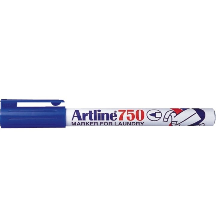 Marker Artline 750, Pentru Textile, Corp Metalic, Varf Rotund 0.7mm - Albastru