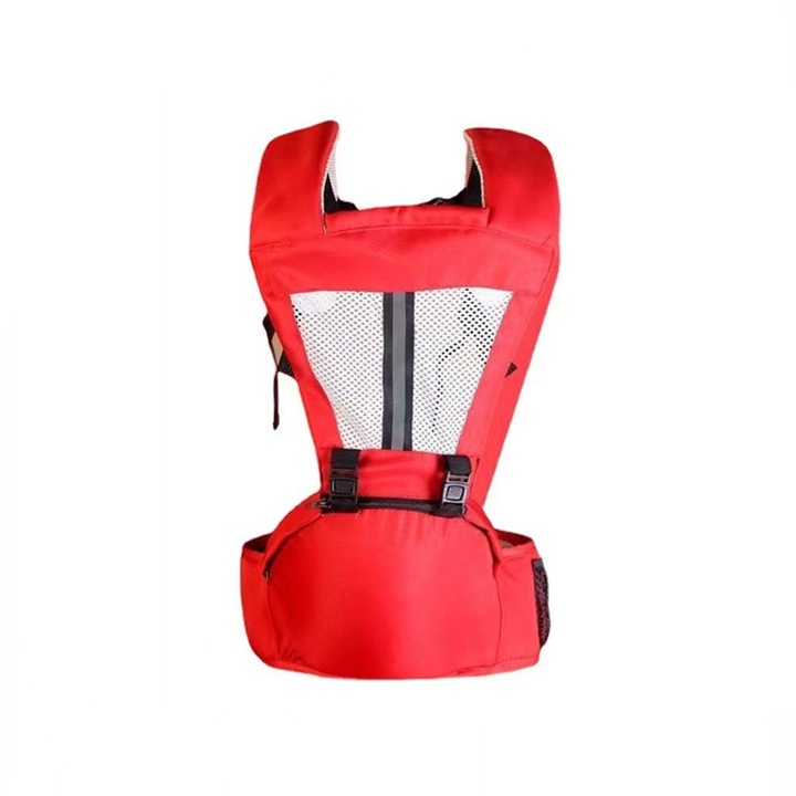 Marsupiu bebelusi, Senmase, Cu scaun, Nylon, 0-3luni, Rosu