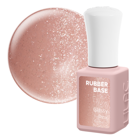 Oja semipermanenta Lilac Rubber Base, Glassy Pink, 6 g