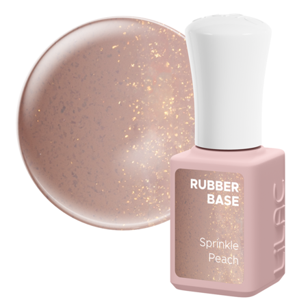 Oja semipermanenta Lilac Rubber Base, Sprinkle Peach, 6 g