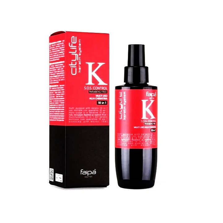 Ser Tratament 10 in 1 Keratin SOS Control Citylife, Faipa, cu Keratina si Ulei de Argan, 150 ml