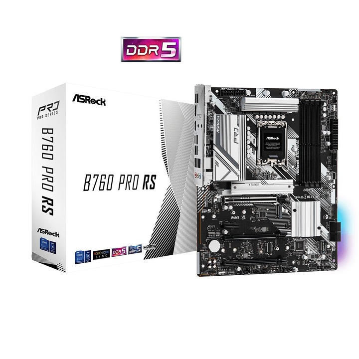 ASRock B760 Pro RS alaplap (90-MXBKS0-A0UAYZ) (90-MXBKS0-A0UAYZ)