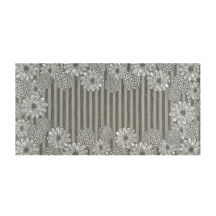 Covor antiderapant, Co Ingros Tex, Bumbac/Poliester/Acril, 55 x 190 cm, Gri