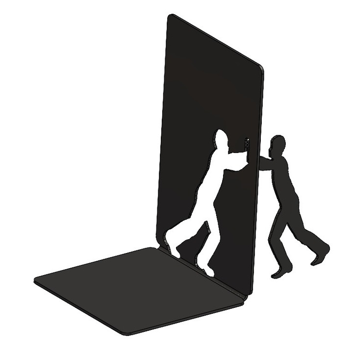 Man Standing könyvtámasz, 180x110 mm, fém, matt fekete