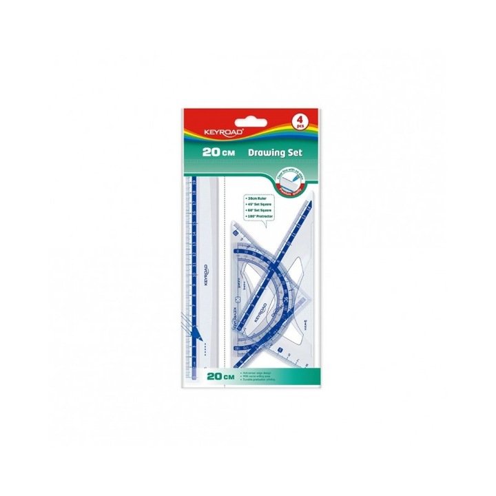 Vonalzó készlet 20 cm, 4 db/bliszter Keyroad