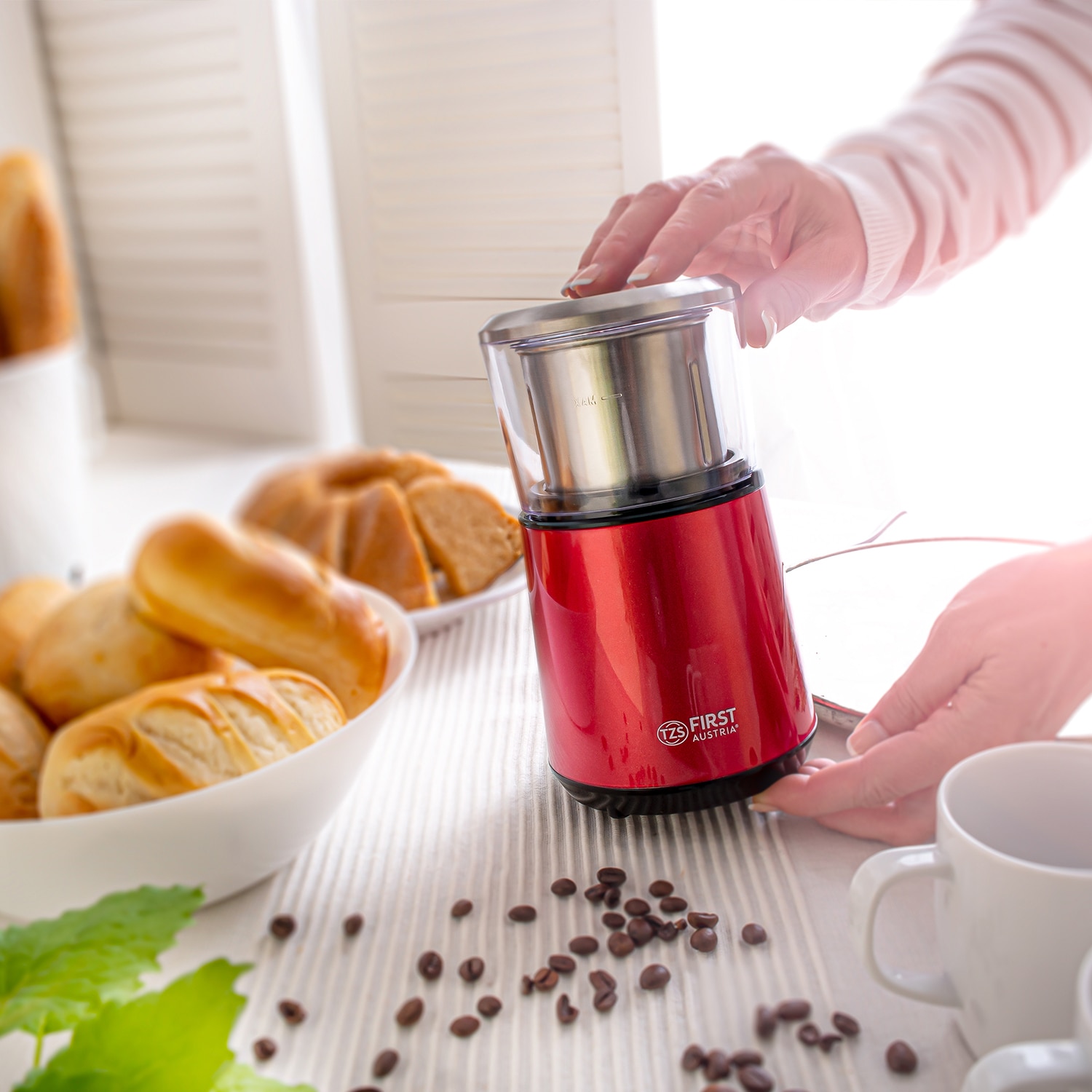 Rasnita cafea TZS First Austria 5486-2-RE, 200W, 150 ml/ 60 gr, 4 ...