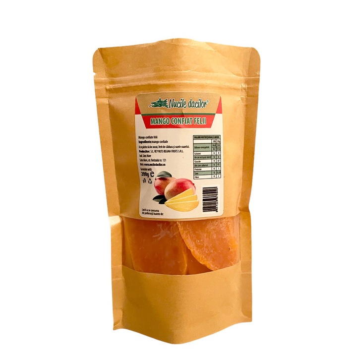 Mango confiat premium 200g – felii moi si aromate – ambalaj SmartZip resigilabil