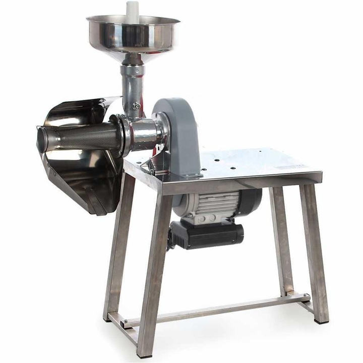 Електрическа сокоизстисквачка за домати с работна маса, Agrieuro AE-SM5 INOX, 600 W, 370 кг/ч, № 5, асинхронен двигател