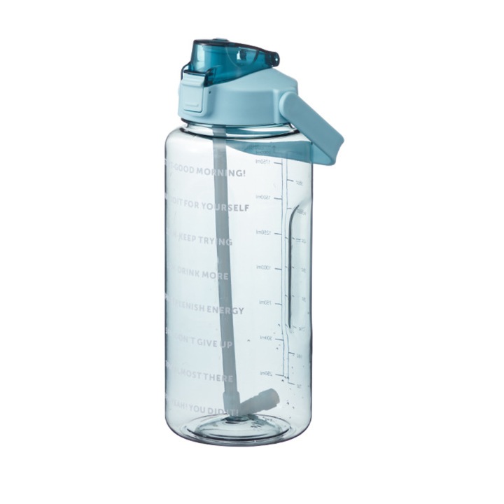 Notwait vizes palack, 2L, Időjelzővel, türkiz