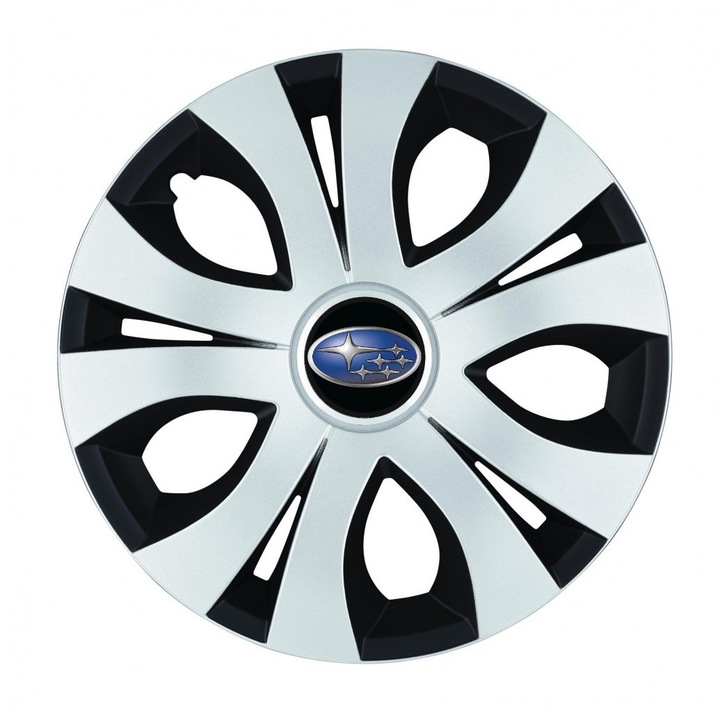 Set 4 Capace Roti Top Gri-Negru R16, Compatibil Cu Subaru