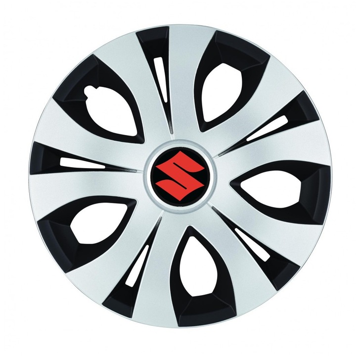 Set 4 Capace Roti Top Gri-Negru R16, Compatibil Cu Suzuki