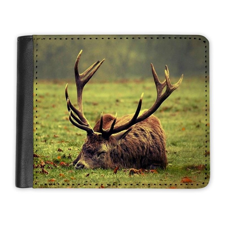 Portofel dama, Mobiltokguru, Piele ecologica, 12x9.5 cm, model cu cerb