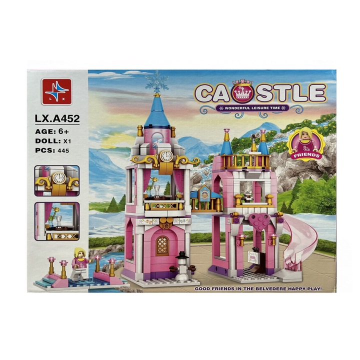 OEM LX Friends Princess Castle Építőkészlet, kastély, 445 db, 6+ év