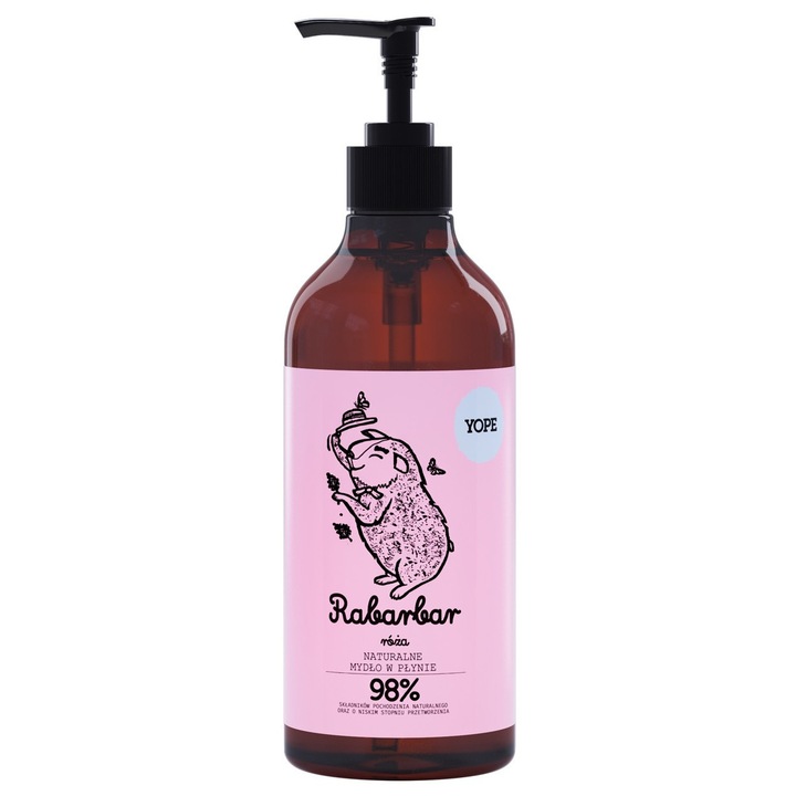 Sapun lichid, YOPEm Rubarba/Trandafir, 500ml