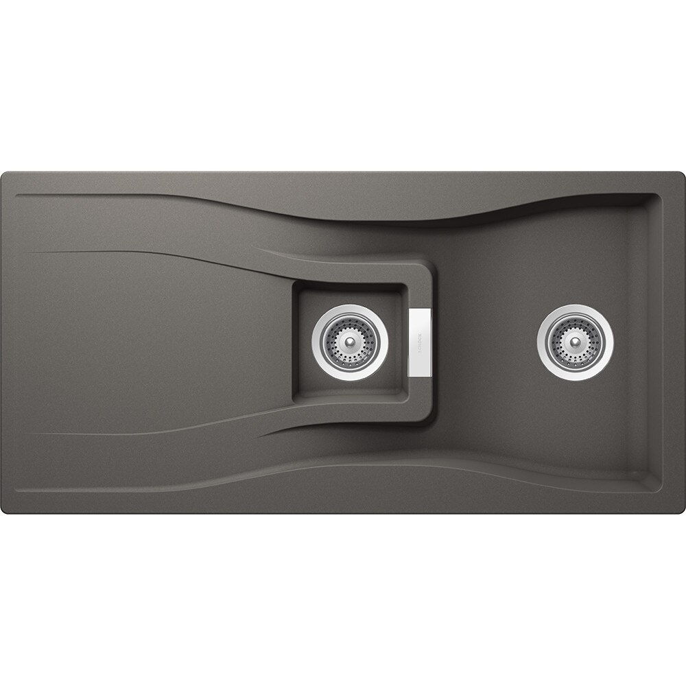 Chiuveta granit Schock Waterfall D-150 Silverstone, 1000 x 500 mm, adancime cuva 184 mm, reversibila, montare pe blat