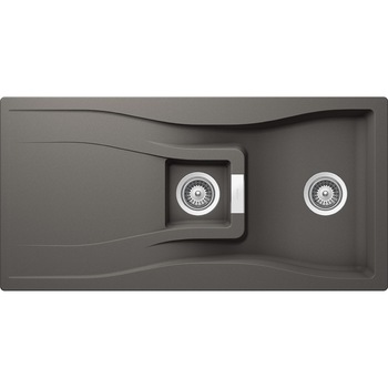 Chiuveta granit Schock Waterfall D-150 Silverstone, 1000 x 500 mm, adancime cuva 184 mm, reversibila, montare pe blat Chiuveta granit Schock Waterfall D-150 Silverstone, 1000 x 500 mm, adancime cuva 184 mm, reversibila, montare pe blat