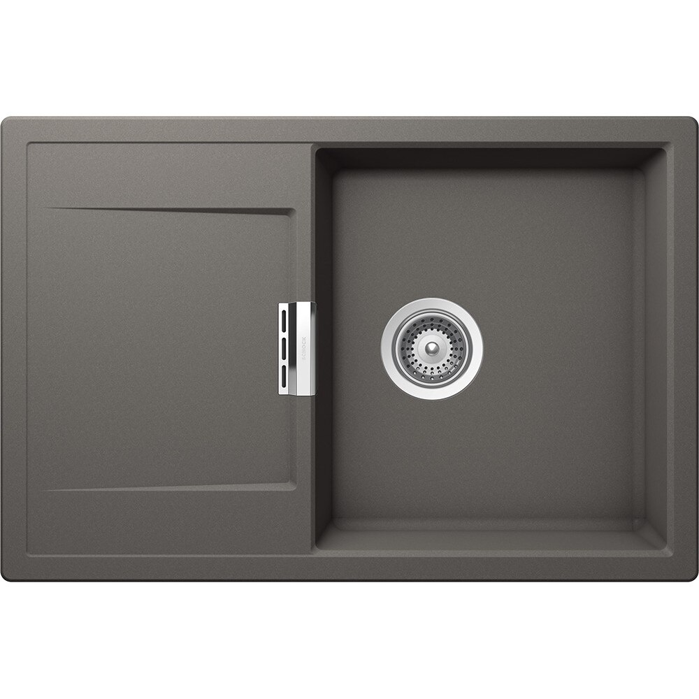 Chiuveta granit Schock Mono D-100 Silverstone Cristadur 765 x 510 mm, adancime cuva 195 mm, reversibila, montare pe blat