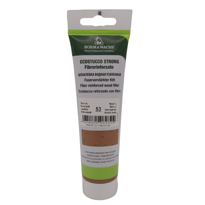 Chit de ranforsare pentru lemn, Borma Wachs, Ecostucco Strong Fibrorinforzato, 200 ml, culoare Nuc