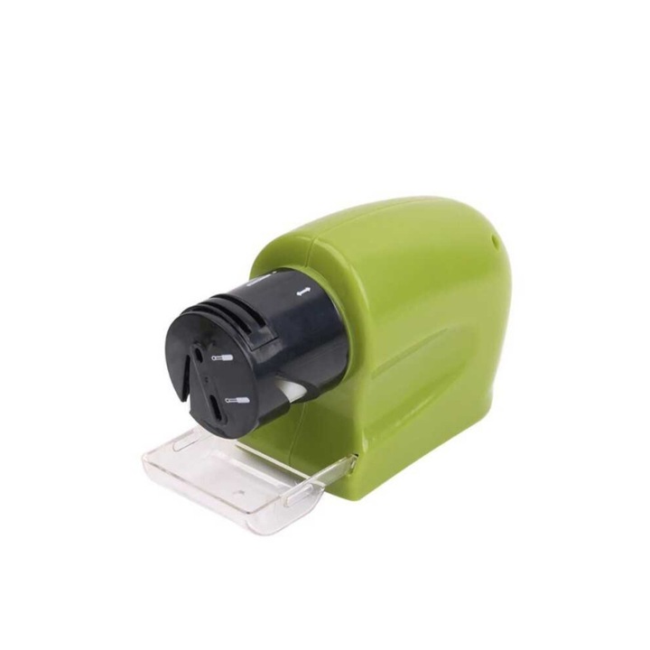 Електрическа точилка за общо ползване ®Deliny, препоръчителна за ножове и ножици, безжична, зелена