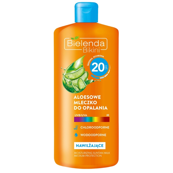 Lotiune cu protectie solara, Bielenda, Cu aloe, SPF20, 200 ml