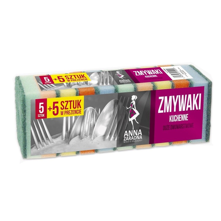 Edényszivacs, Stella, Zöld, 5+5 db