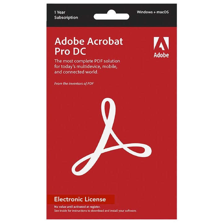 Adobe Acrobat Pro DC 2023, Subscriptie Comerciala 1 An, Upgrade Windows/MacOS