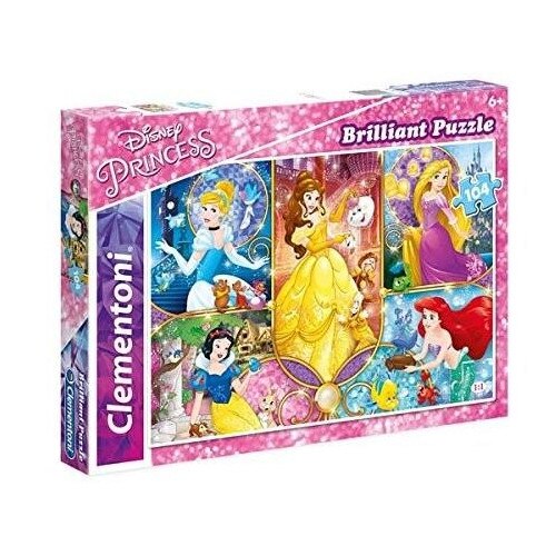 Puzzle Clementoni, Disney Princess culori Stralucitoare, 104 piese