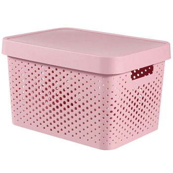 Cutie depozitare cu capac Curver INFINITY DOTS 17L, Roz Cutie depozitare cu capac Curver INFINITY DOTS 17L, Roz