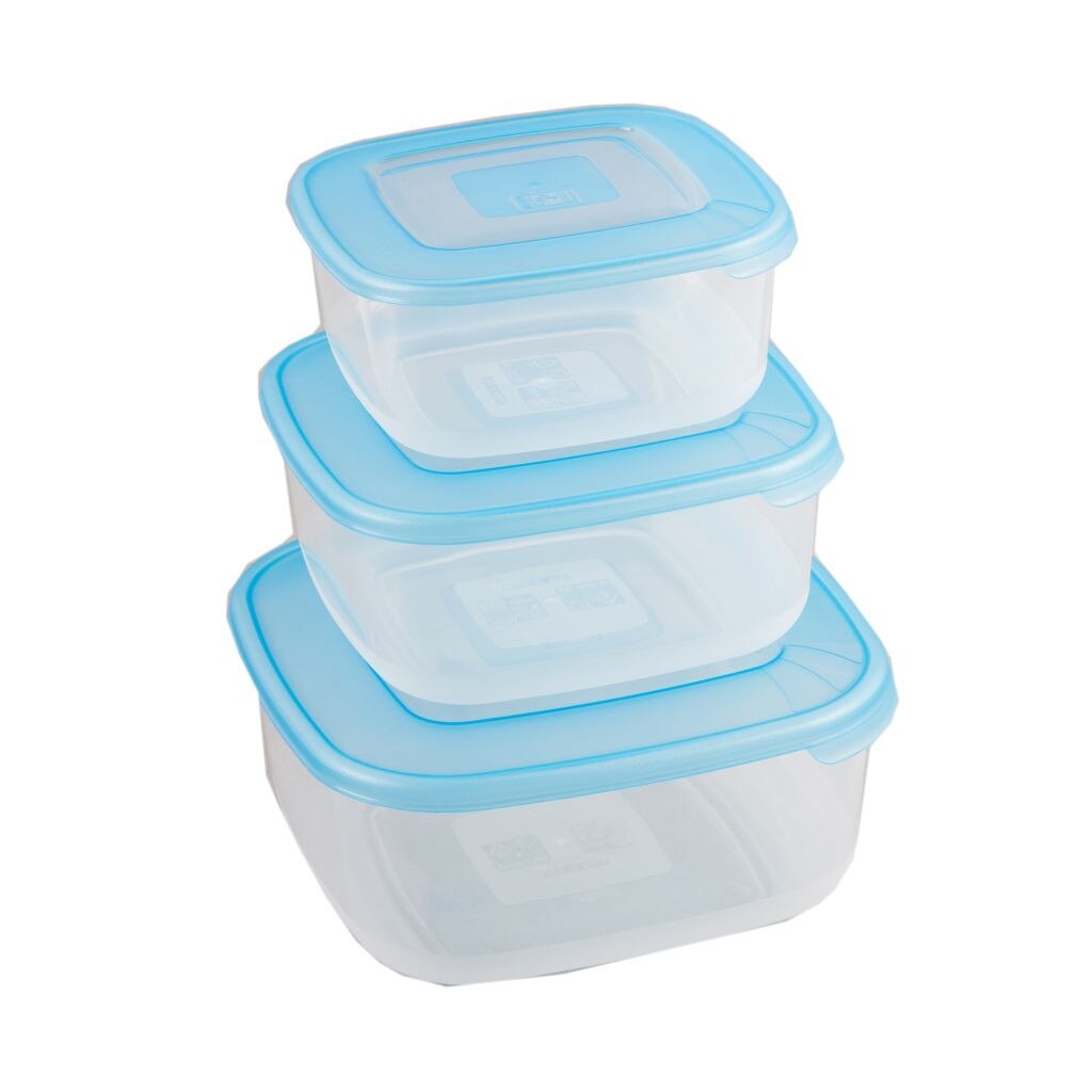 Set de 3 Cutii pentru Pranz Tontarelli (1 - 1,5 - 2,5 L) Albastru