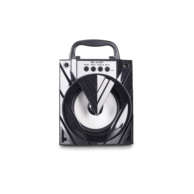 Boxa portabila MS-245 cu bluetooth , lumini de culoare neagra + casti personalizate cadou