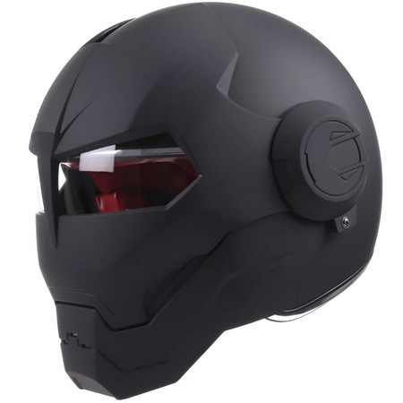 Casca Moto Iron Man, Carbon Mat, Ultra Usoara, Captuseala Detasabila si Lavabila, Compatibila cu Ochelari, Antiaburire, Double D-Ring, Flytec™, Marime M (57-58 cm)