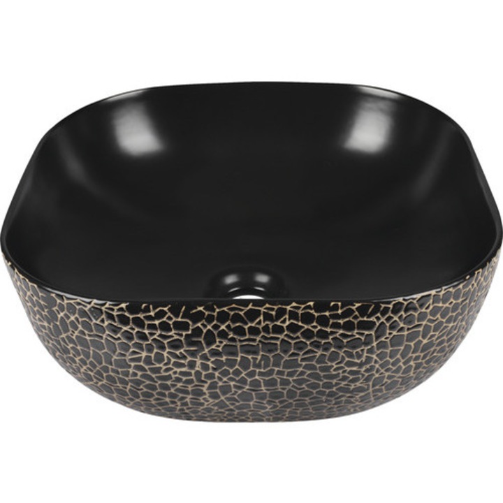 Lavoar Snake Duo, Montaj pe Blat, 41,5x40 cm, Negru/Auriu