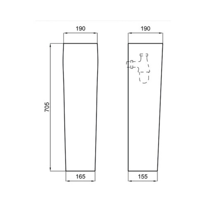Piedestal pentru Lavoar Caserta, Alb
