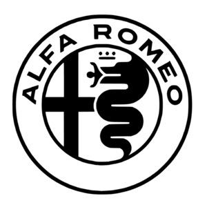 4R Quattroerre.it 3D Sticker Alfa Romeo Logos, Black and White, Set of 2,  21 mm