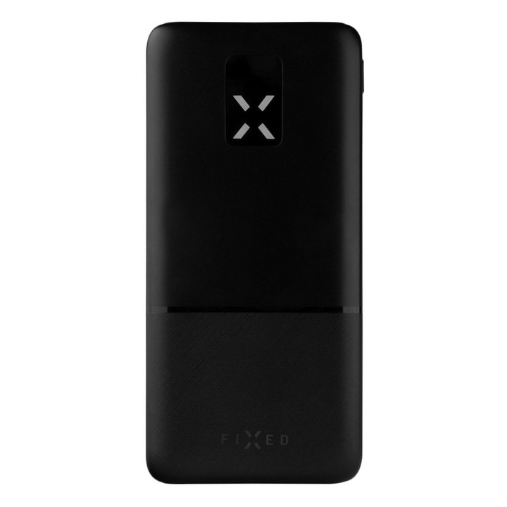 Powerbank FIXED Zen 10 LCD képernyővel és 20 W PD kimenettel, 10 000 mAh, fekete