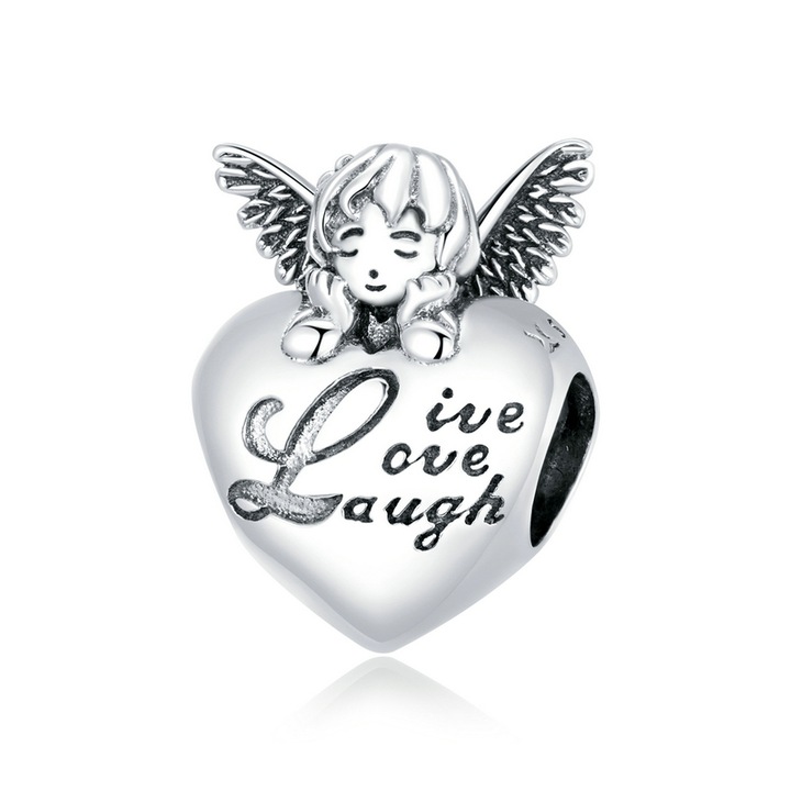 Pandantiv argint inimioara cu ingeras, BeSpecial, PZT0178