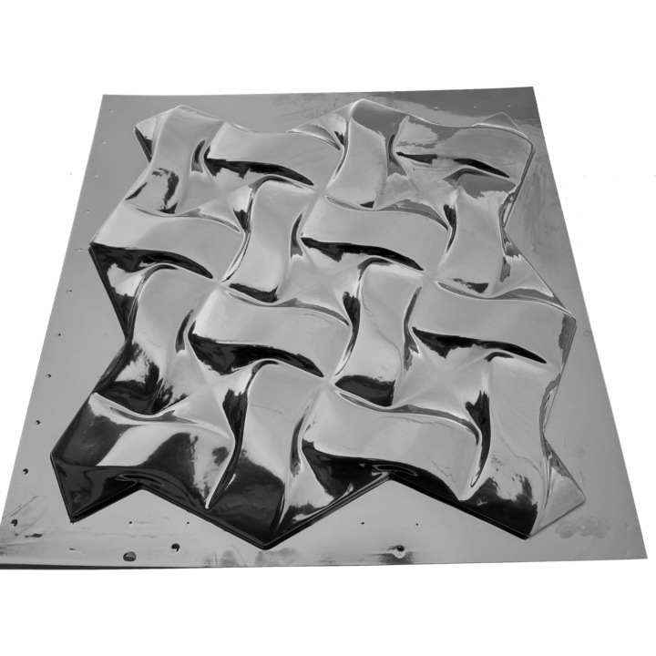 Matrita panou decorativ 3D, model Felix, plastic ABS, negru, 50x50cm