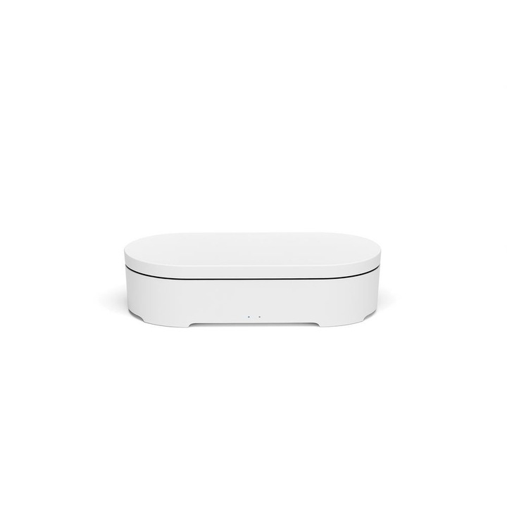 Безжично зарядно устройство Qi 10W, с вграден UV стерилизатор, кутия Lexon Oblio - бяло