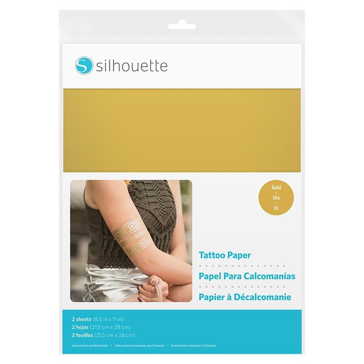 Хартия за временни татуировки Silhouette, SILHOUETTE, златисто, 2 бр