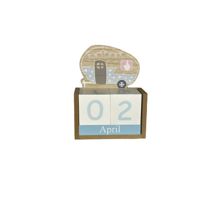 Calendar din lemn albastru pentru copii sau decorativ 7x14x18cm eMAG ro