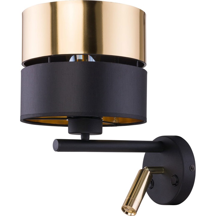 Aplica, TK-Lighting, Metal, E27, Negru/Auriu