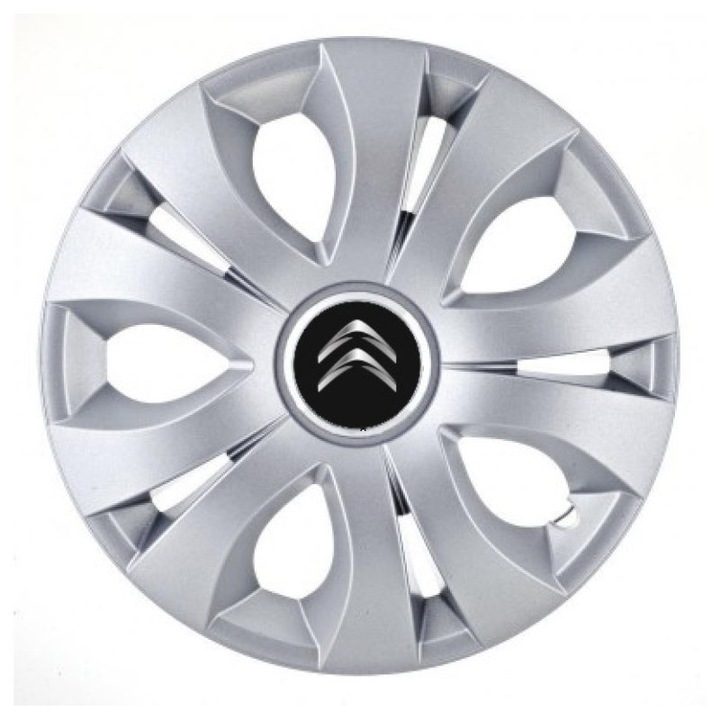 Set 4 Capace Roti CREATIVE REY® potrivite jantelor de 16 inch, pentru Citroen, model Top Gray